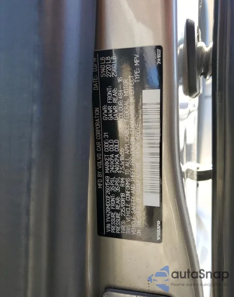 2015 Volvo Xc60 T5 Premier+ из США, поврежденный, VIN YV426MDC0F2601549